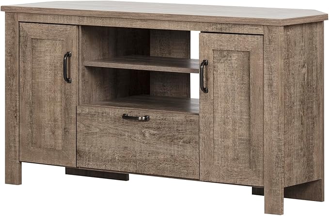 Lionel Corner TV Stand-Weathered Oak