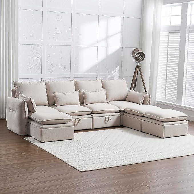 114'' Waterproof Modular Sectional Sofa with Large Storage