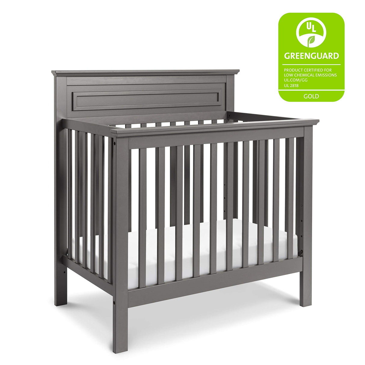 Autumn 4-in-1 Convertible Mini Crib in Slate, Greenguard Gold Certified