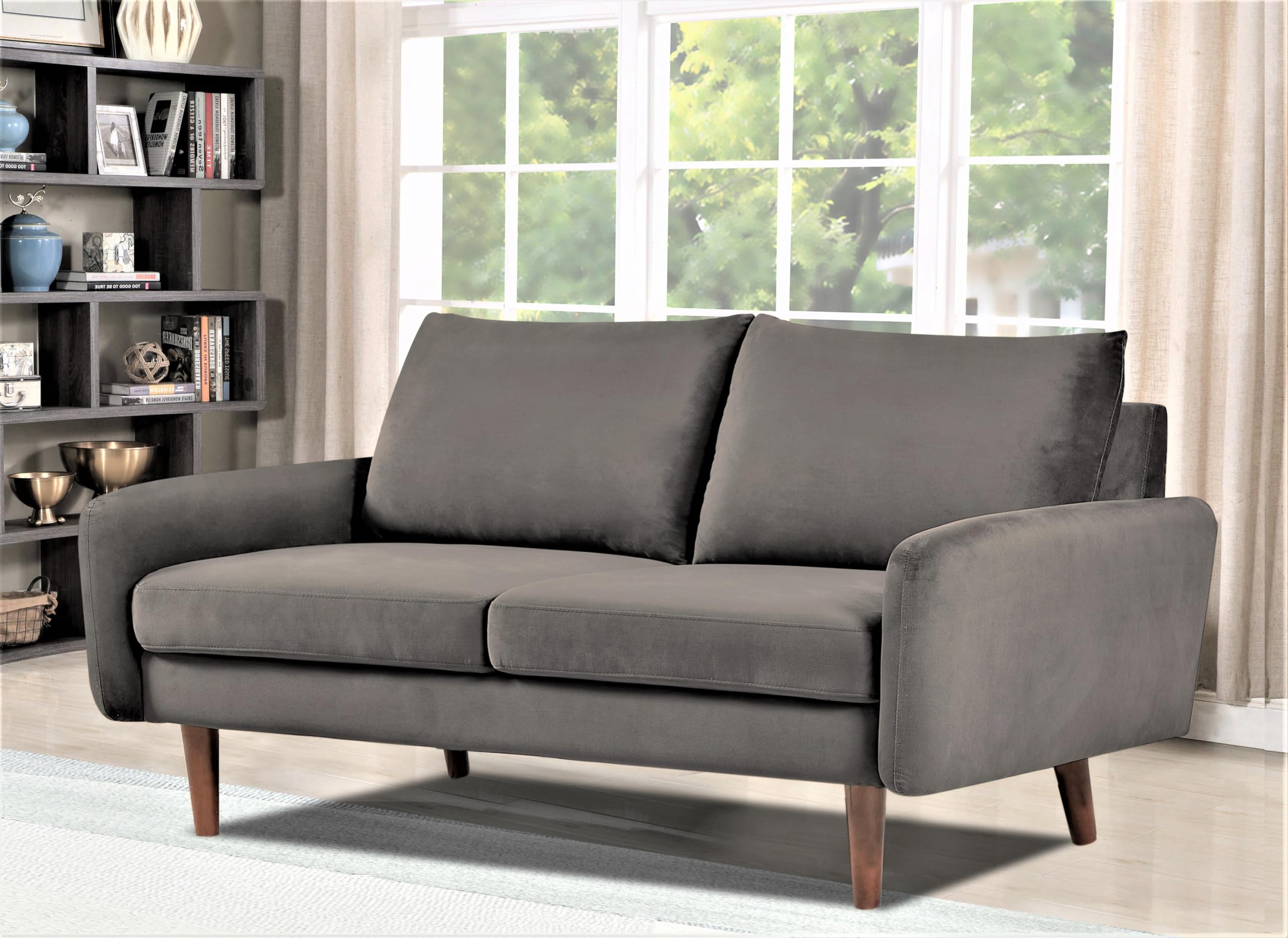 Velvet Loveseat Sofa for Modern Living Rooms and Compact Spaces