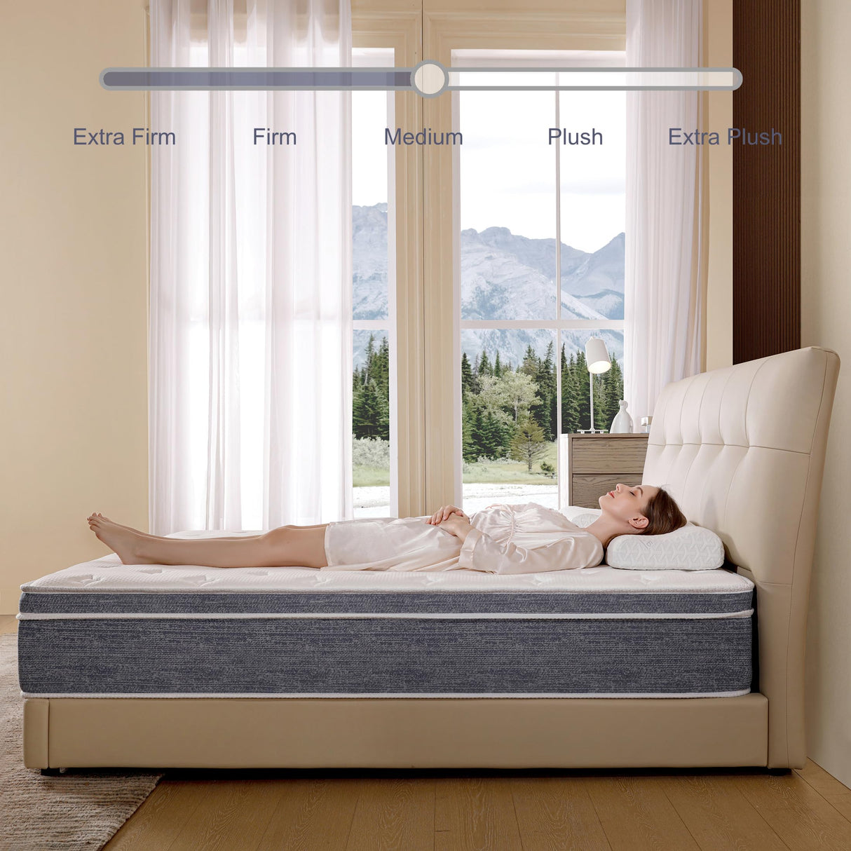 10 Inch Queen Mattress, Medium Firm Hybrid Mattresses in a Box