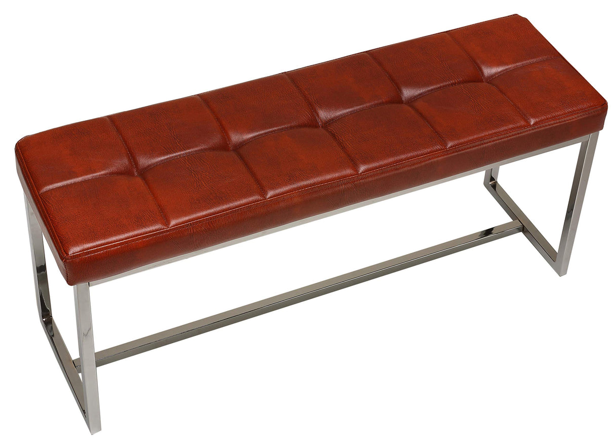 Livio Tufted Bench, Narrow, Brown