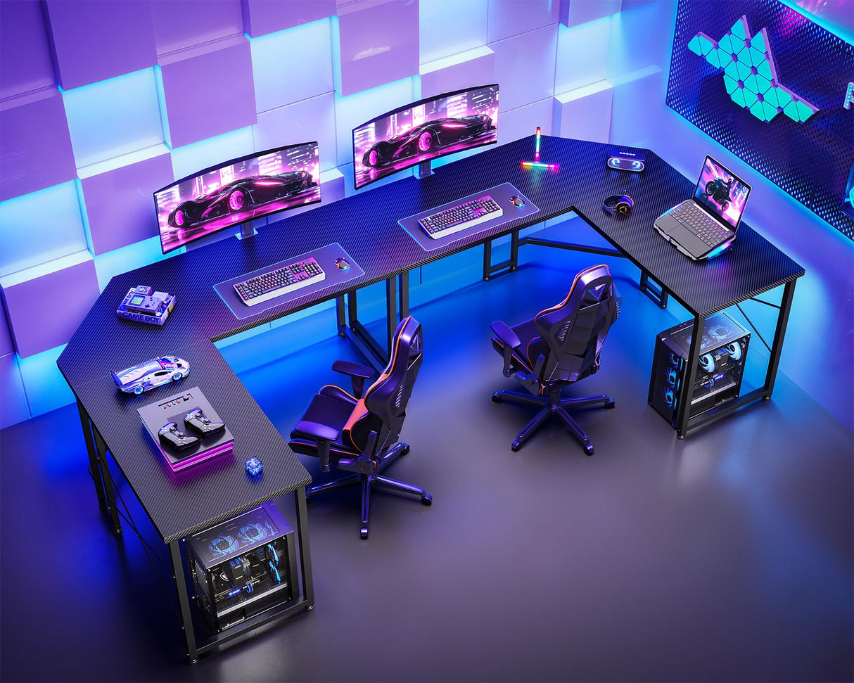 L Shaped Gaming Desk, Corner Desk Gaming Table for Home Office