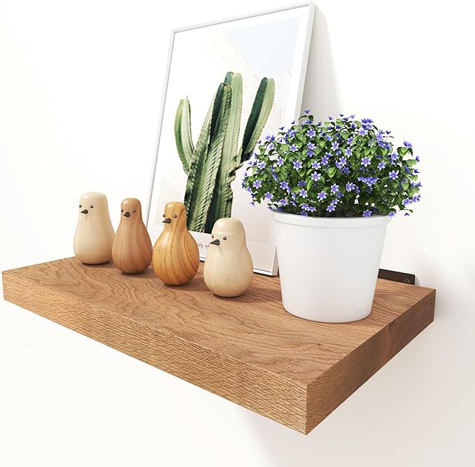 Solid Oak Floating Shelves, 24" Wide X 10" Deep Floating Shelves, Heavy Duty Floating