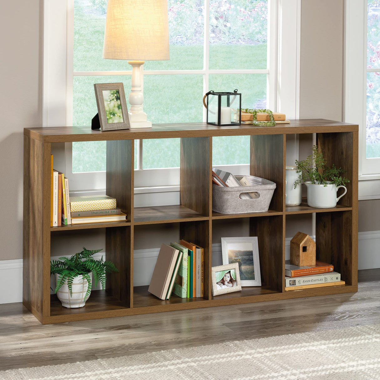 Miscellaneous 8-Cube Organizer Storage Bookcase/Pantry cabinets, L: 29.84" x W: 13.03" x H: 57.87", Rural Pine