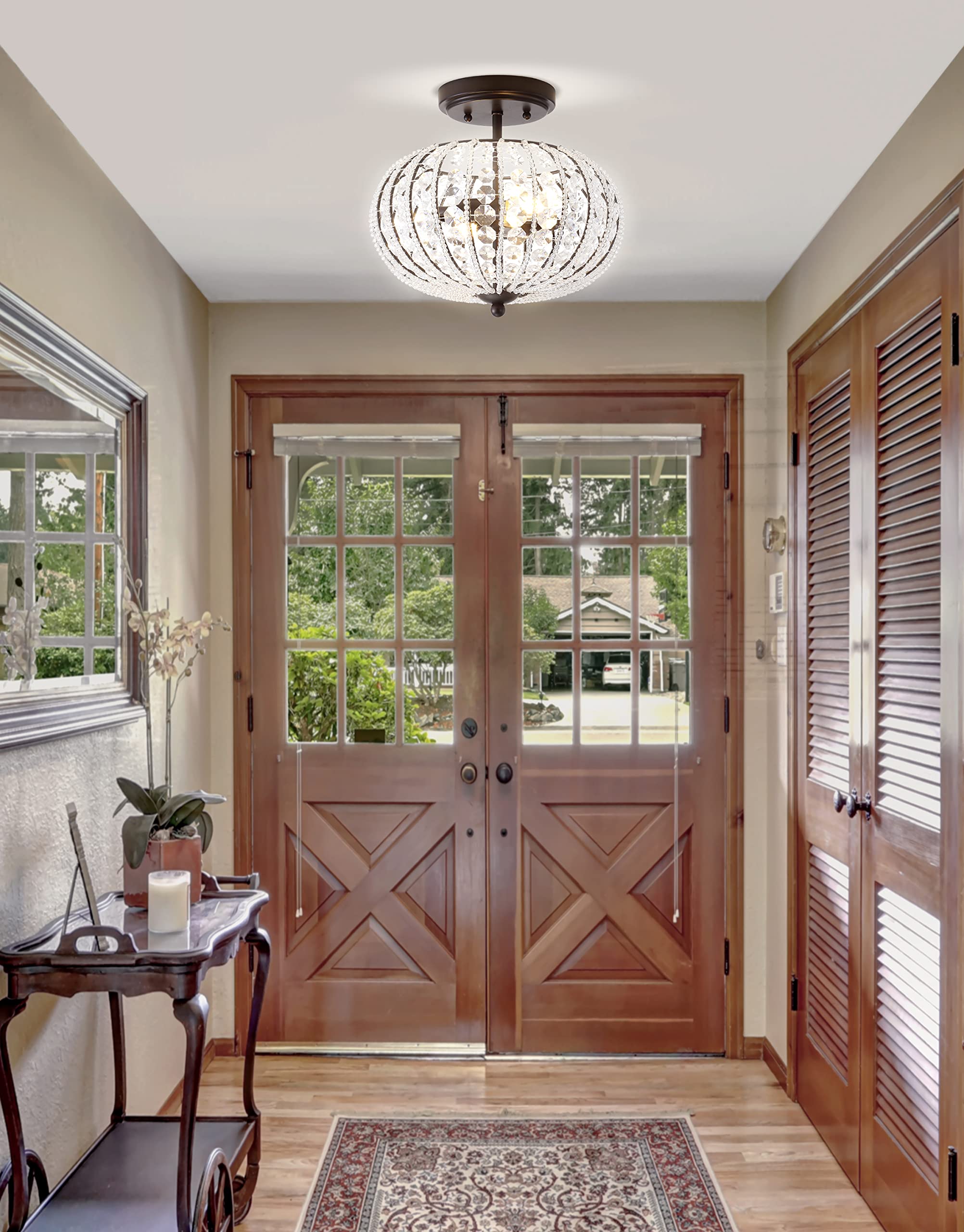 Catalina 11.7" Metal/Acrylic LED Semi-Flush Mount Contemporary,Transitional Dimmable