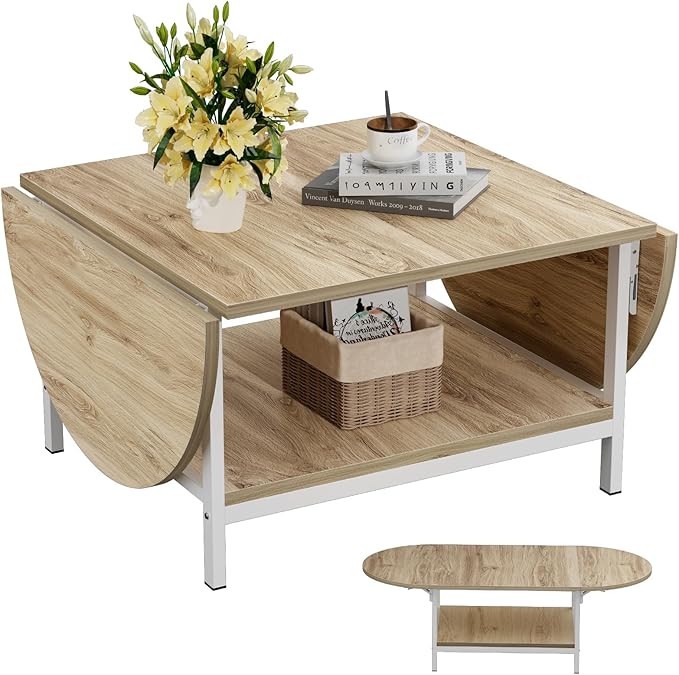 Black Coffee Table Modern Extended Coffee Tables with Storage for Living Room