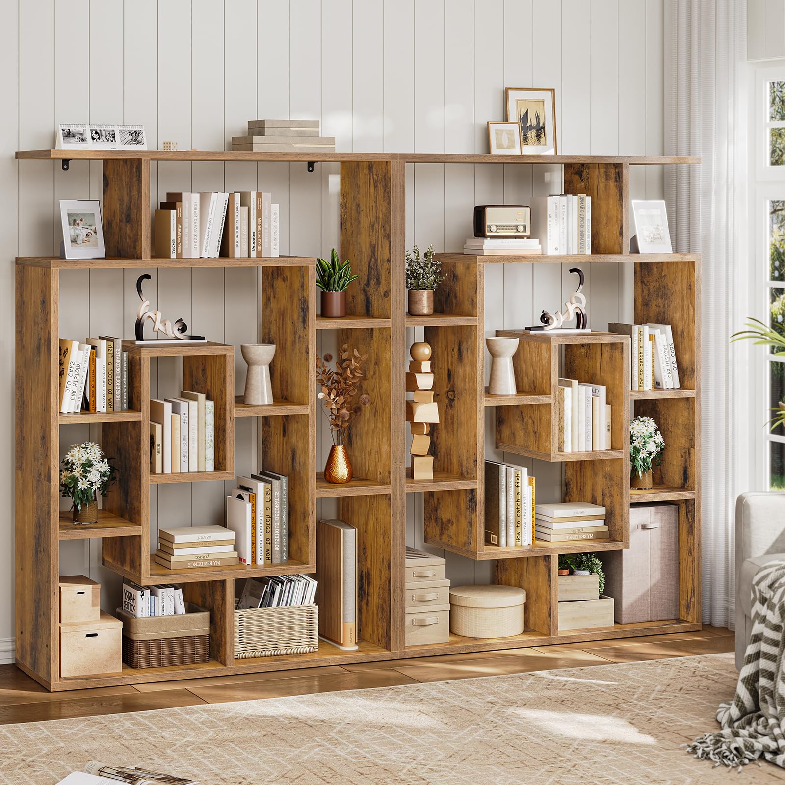 Bookshelf, Bookcase with Open Display Storage Shelves, Display Shelf