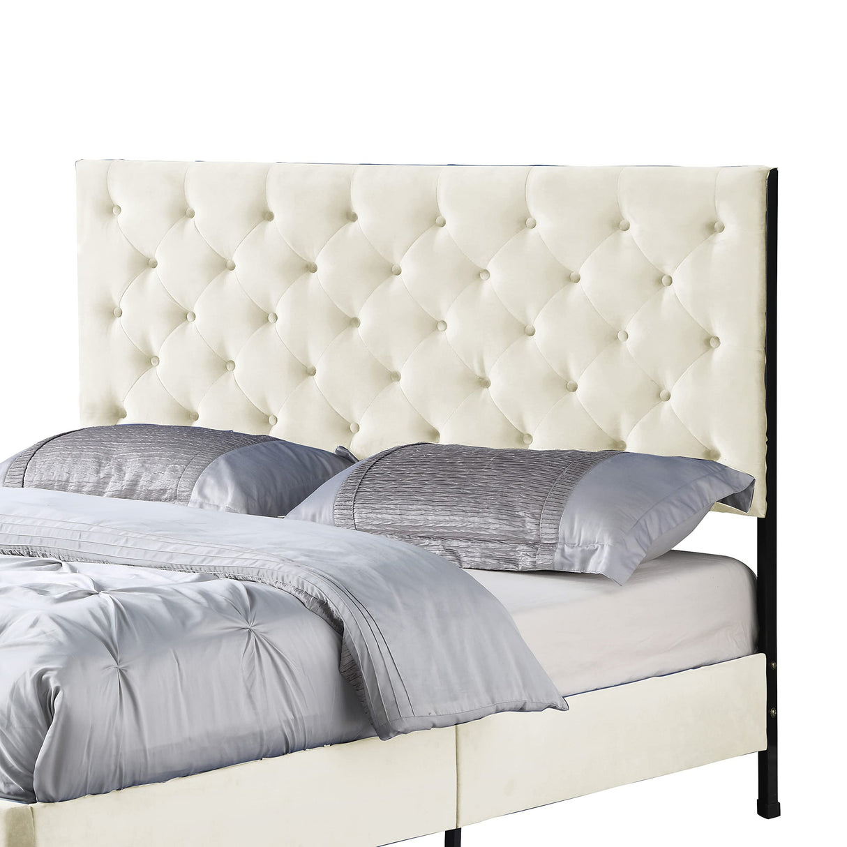 Tufted Platform Bed Frame with Reinforced Corner Blocked