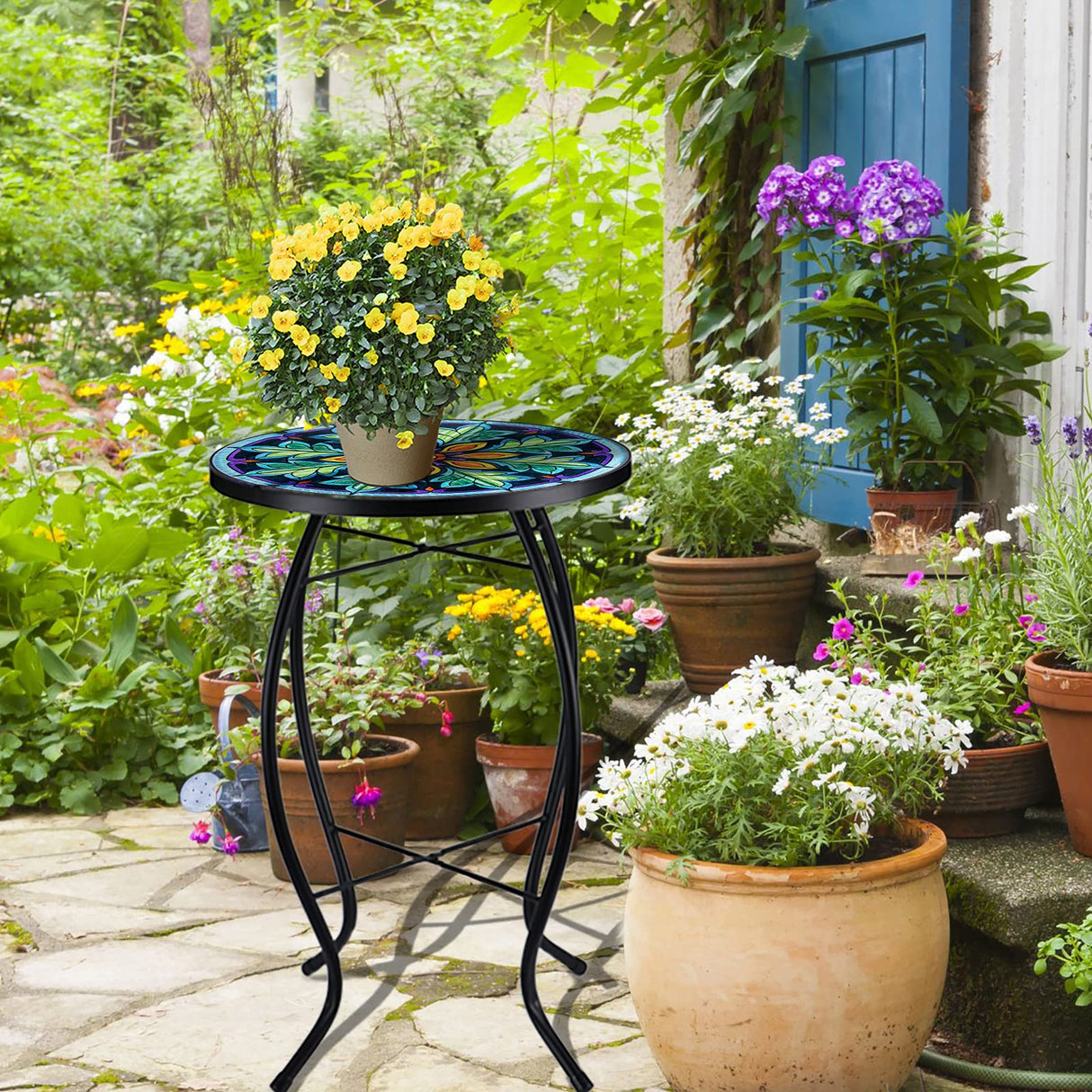 Outdoor Side Table Mosaic End Table Patio Side Table Small End Table