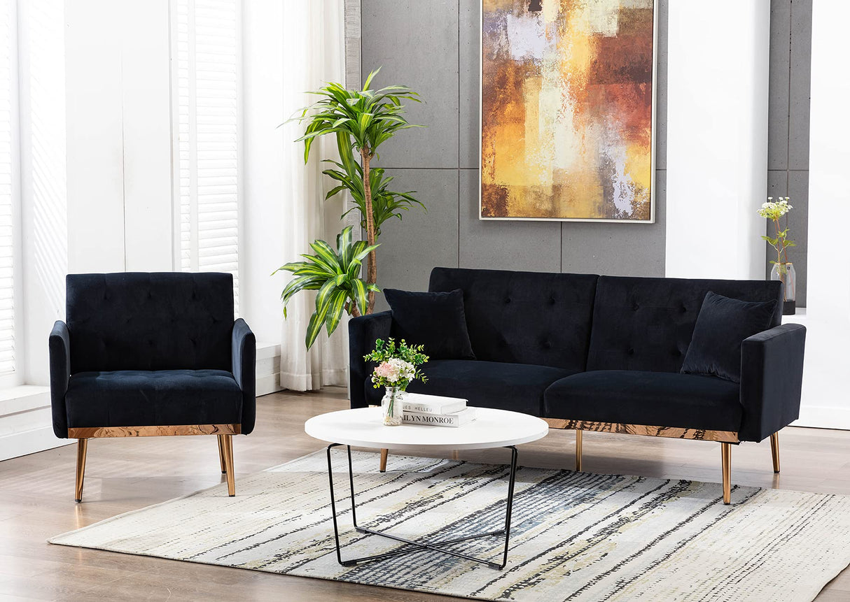 Modern Velvet Single Sofa Chair, Upholstered Accent Living Room Chair