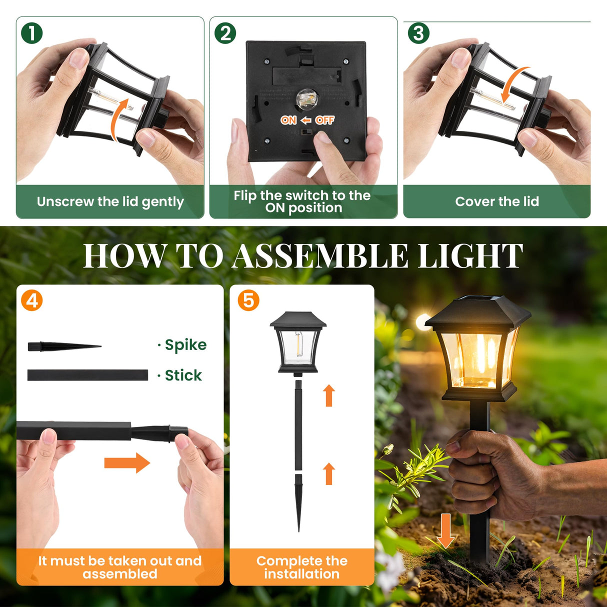 Solar Pathway Lights Outdoor 8 Pack - Waterproof LED Landscape Lighting for Garden, Walkway & Yard