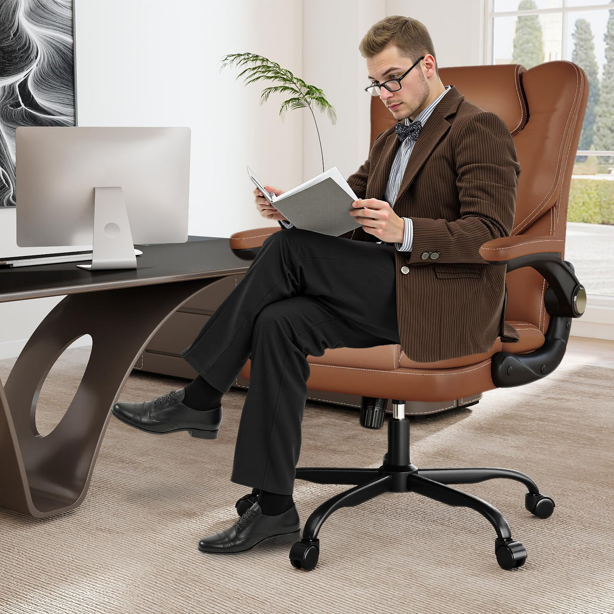 Ergonomic Office Chair with Lumbar Support - 300lbs Capacity