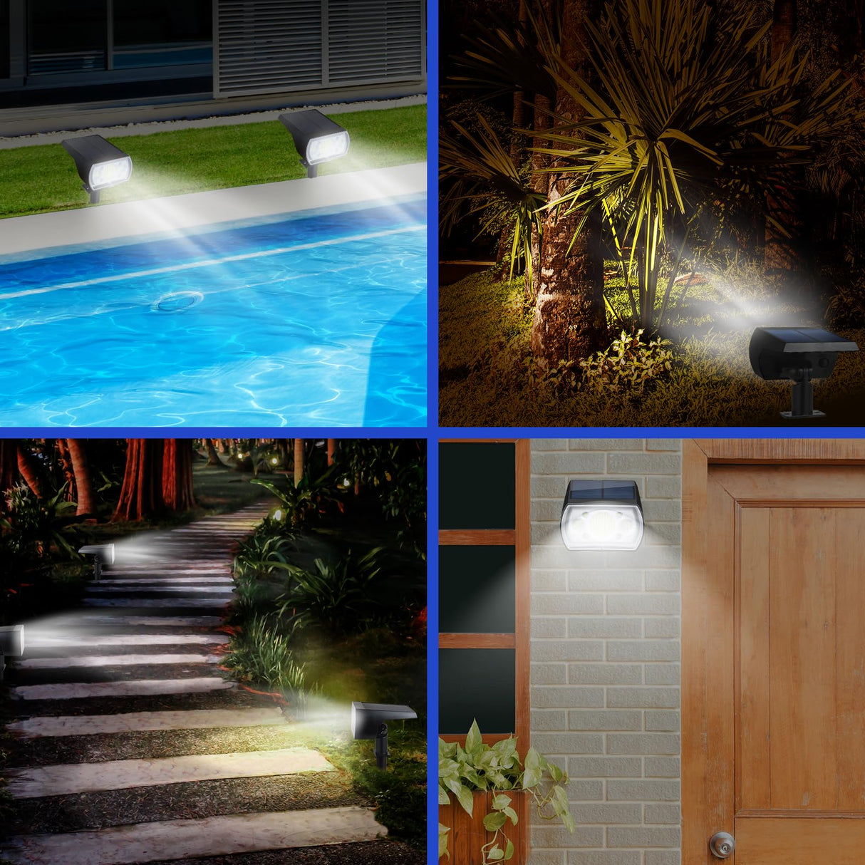 Solar Spot Lights Outdoor 64 Led