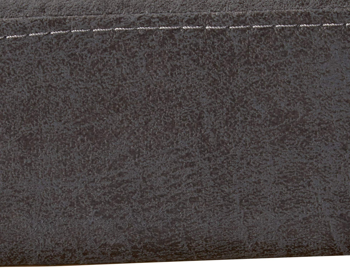 Elisha Industrial Modern Microfiber Bench, Slate / Matte Black