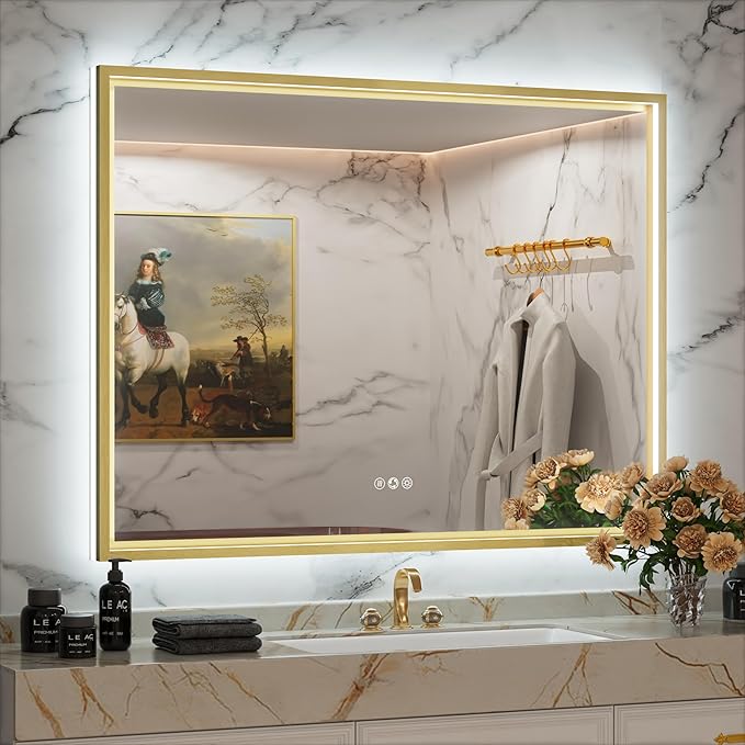 LED Bathroom Mirror, Anti-Fog Lighted Bathroom Mirror