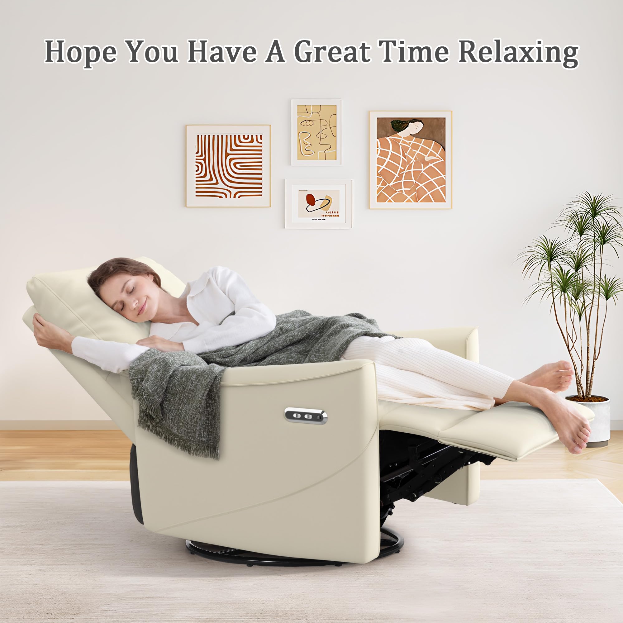 Power Glider Recliner Chair – Swivel Rocking Nursery Seat with Lumbar Support