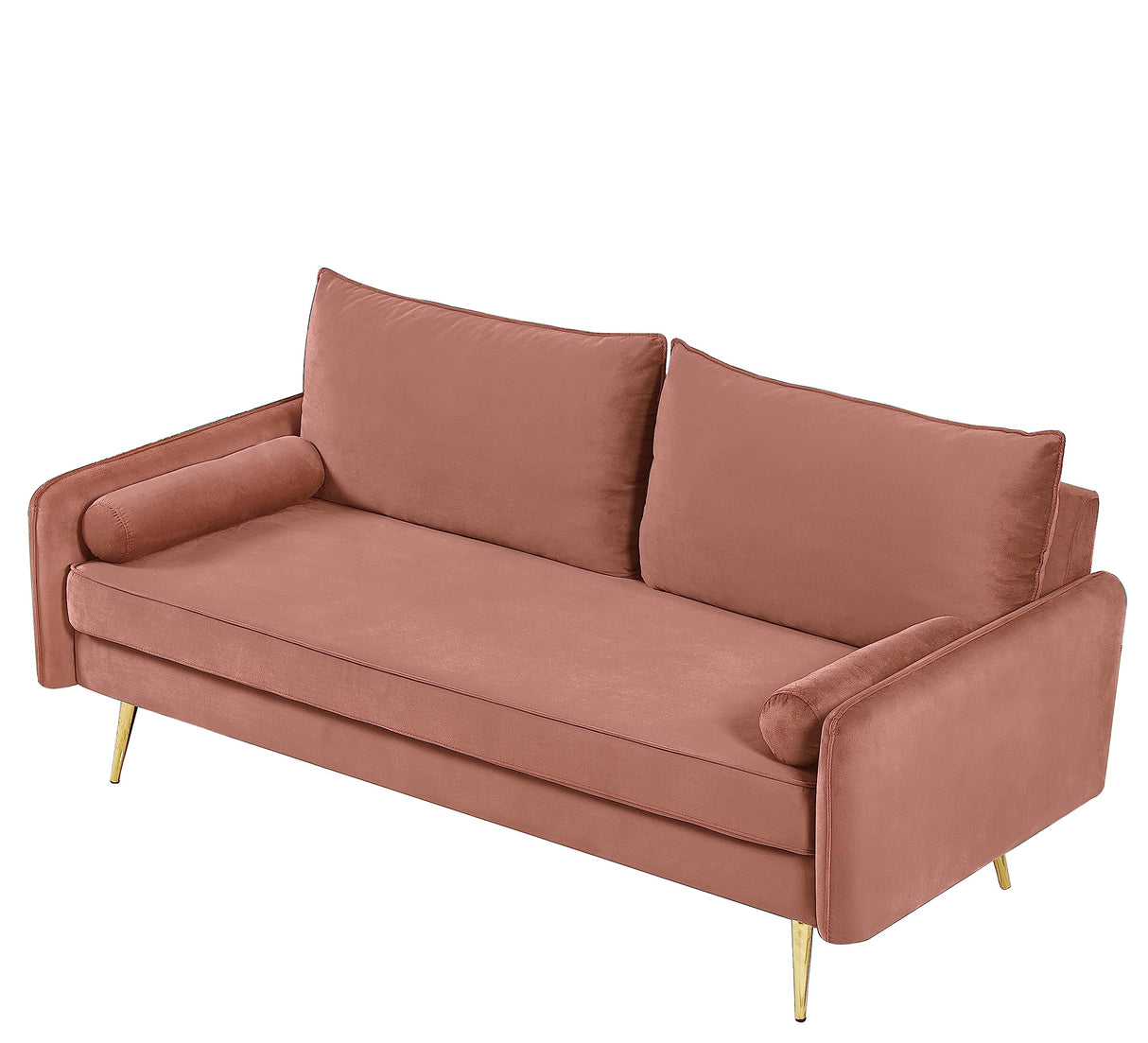 Container Luxury 2-Piece Sofa Set, Chesterfield-Inspired Design with Scrolled Arms, Nailhead Accents & Channel Tufting, Soft Velvet Upholstery, High-Density Foam for Comfortable Seating, Rose