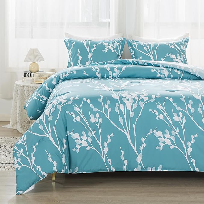 3 Pieces Soft Lightweight Microfiber Branches Comforter Bedding Set