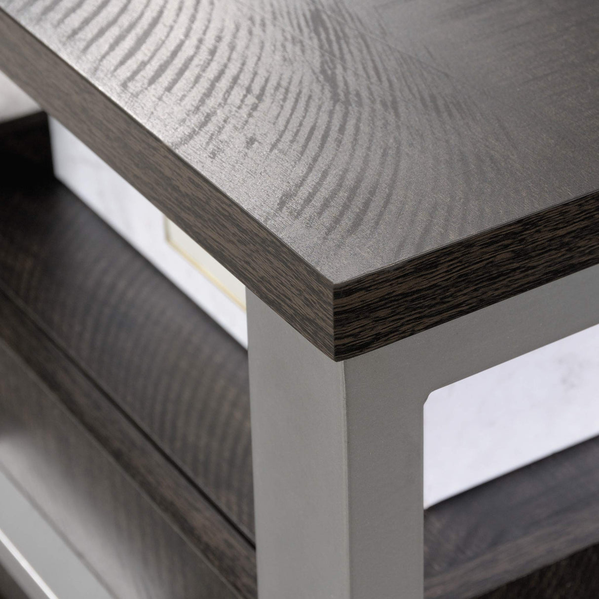 L-Desk, L: 59.84" x W: 57.32" x H: 29.65", Blade Walnut Finish