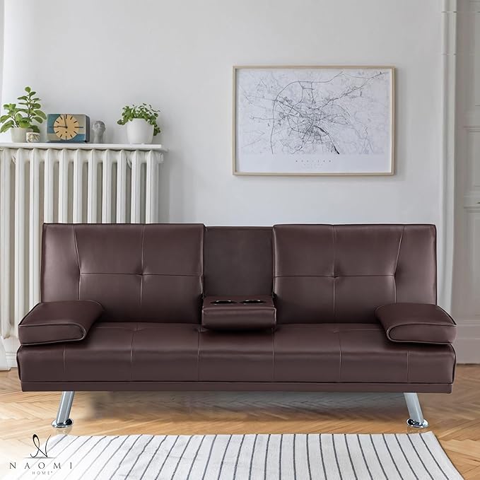 Low Profile Design: Convertible Folding Futon Sofa Bed Sleeper Couch for Living Room