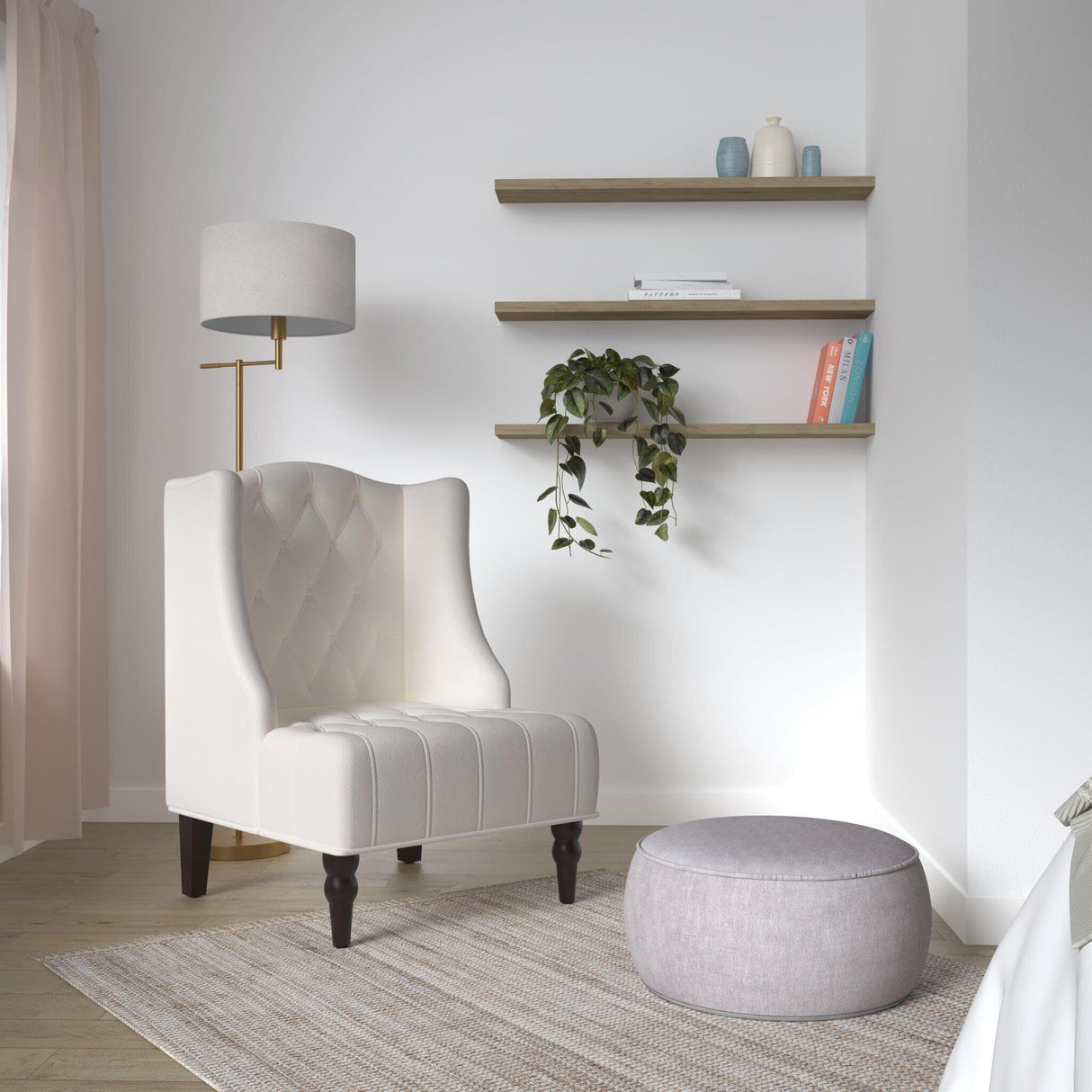 Modern Wingback Accent Chair