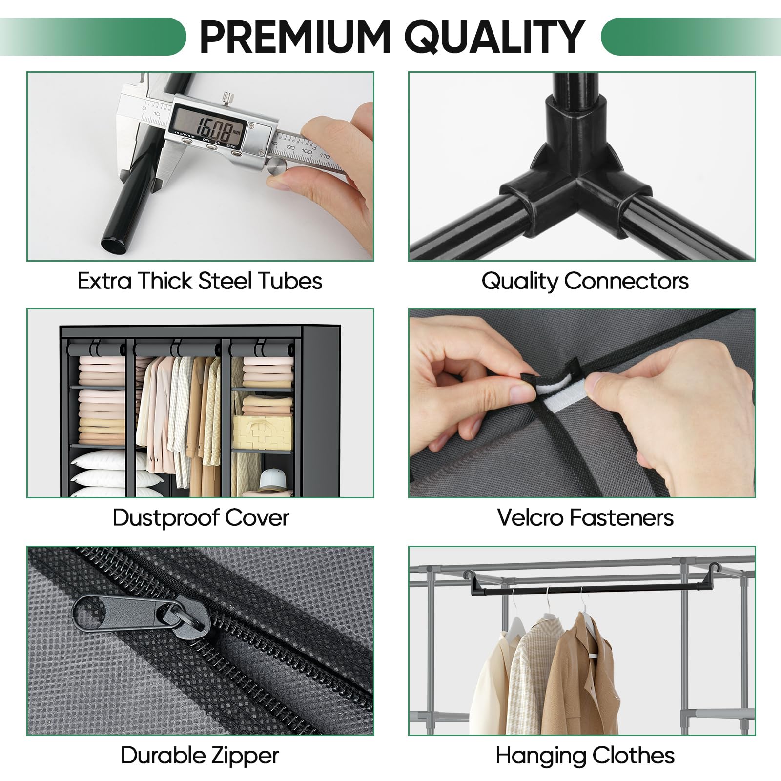 Wardrobe Closet, Portable Closet Dresser for Bedroom, Clothes Storage Organizer