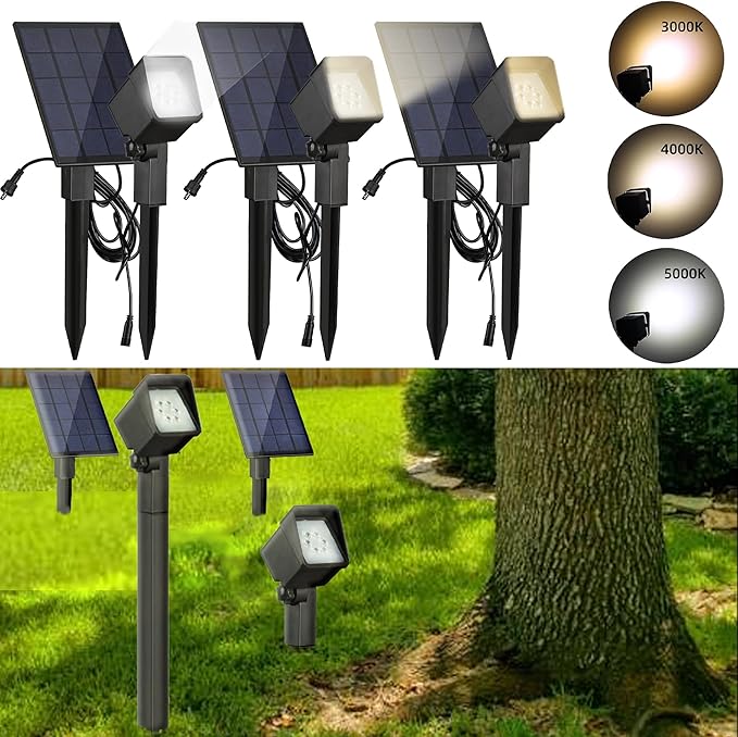 Solar Pathway Lights Super Bright 300 lumens with 2-in-1 Warm