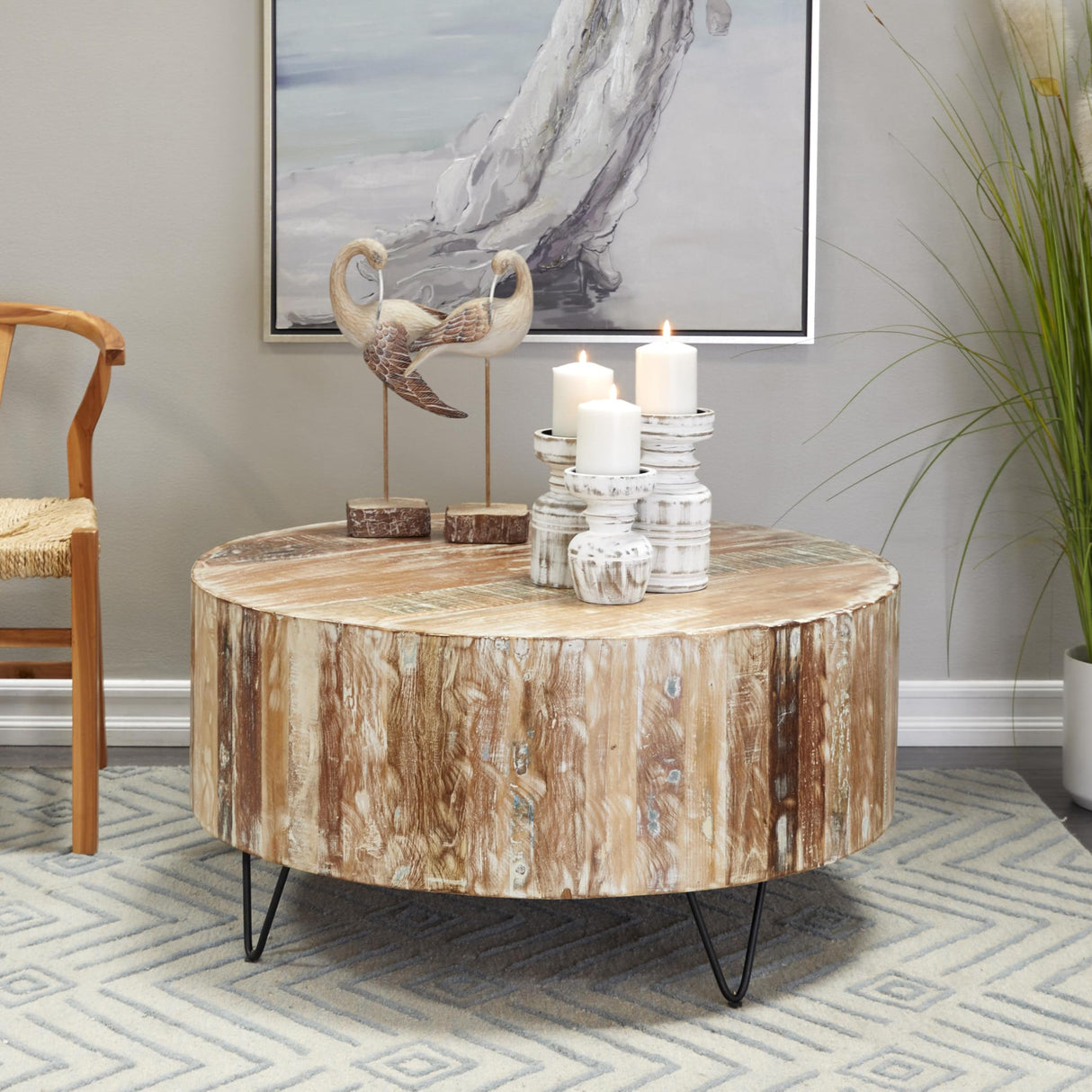 Mango Wood Handmade Living Room Coffee Table Distressed Table
