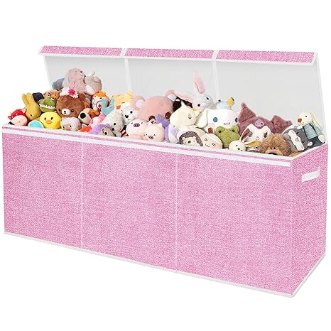 Extra Large Toy Box for Girls & Boys - Collapsible Toy Chest Organizer for Nursery & Playroom