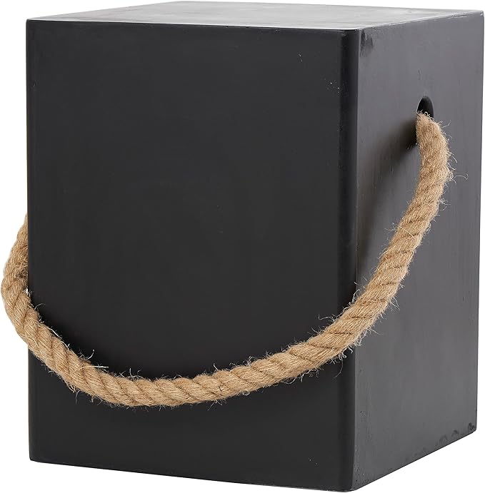 Magnesium Oxide Lightweight Outdoor Accent Table with Rope Handle