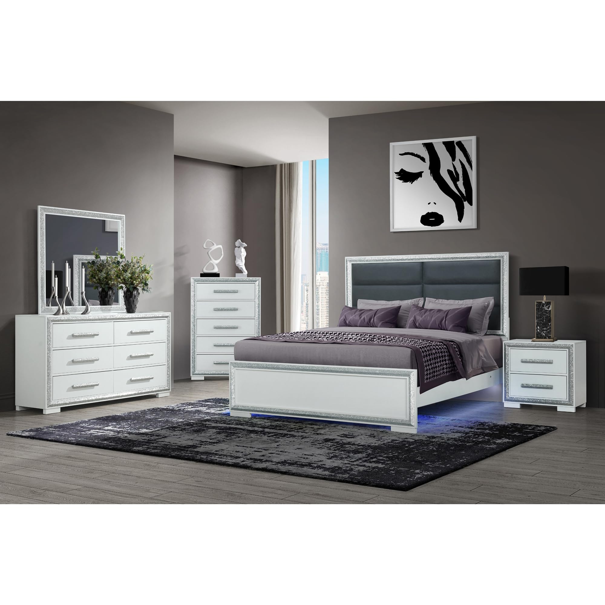 Andros Silver Queen Bed