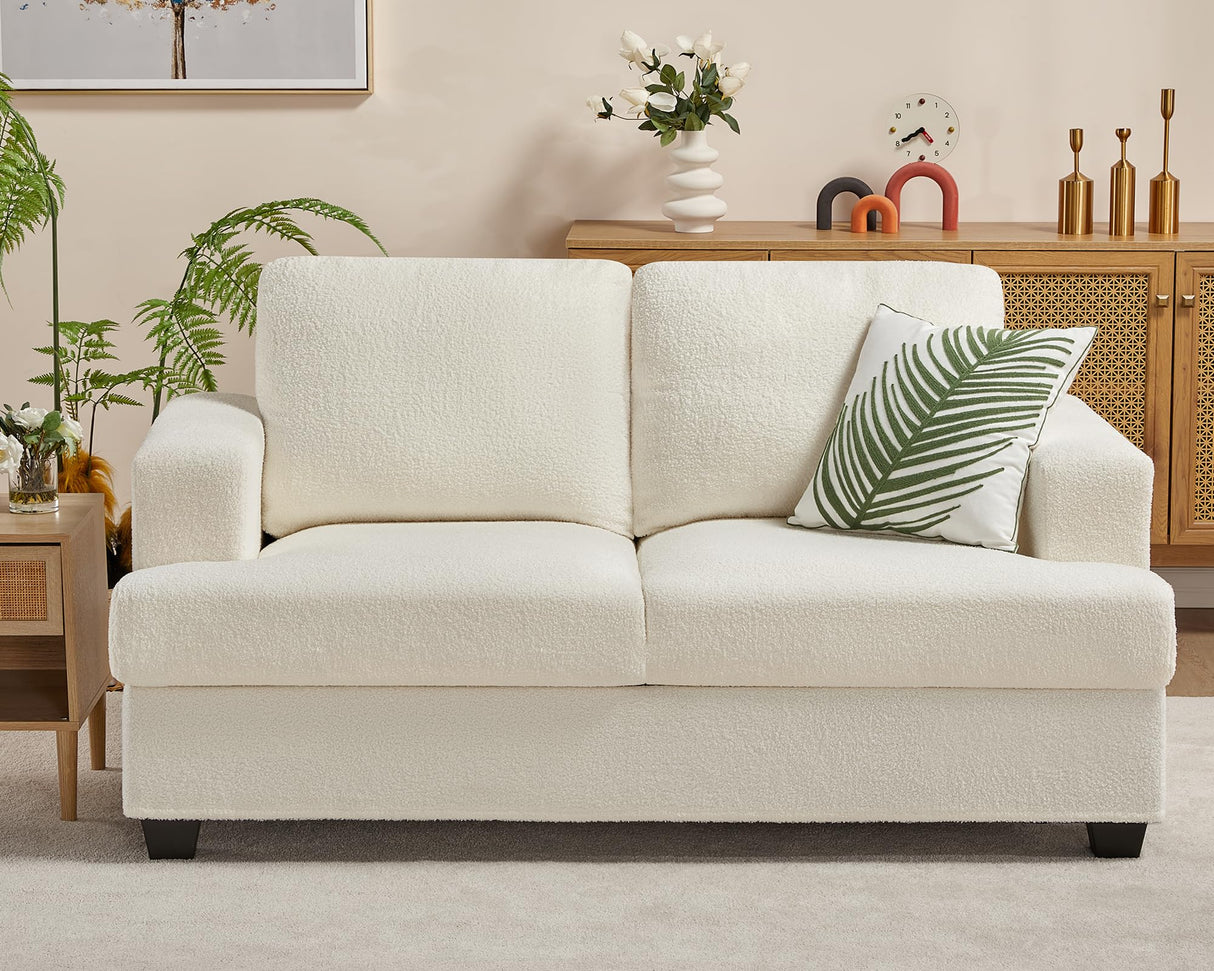 Sofa, Modern Couches with Extra Deep Seats, 64 Inch Wide Loveseat Couches for Living