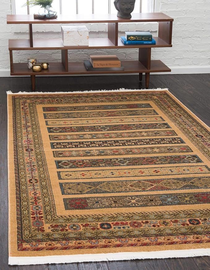 Fars Collection Area Rug - Pasadena (5' 1" x 8' Rectangle, Brown/ Light Brown)