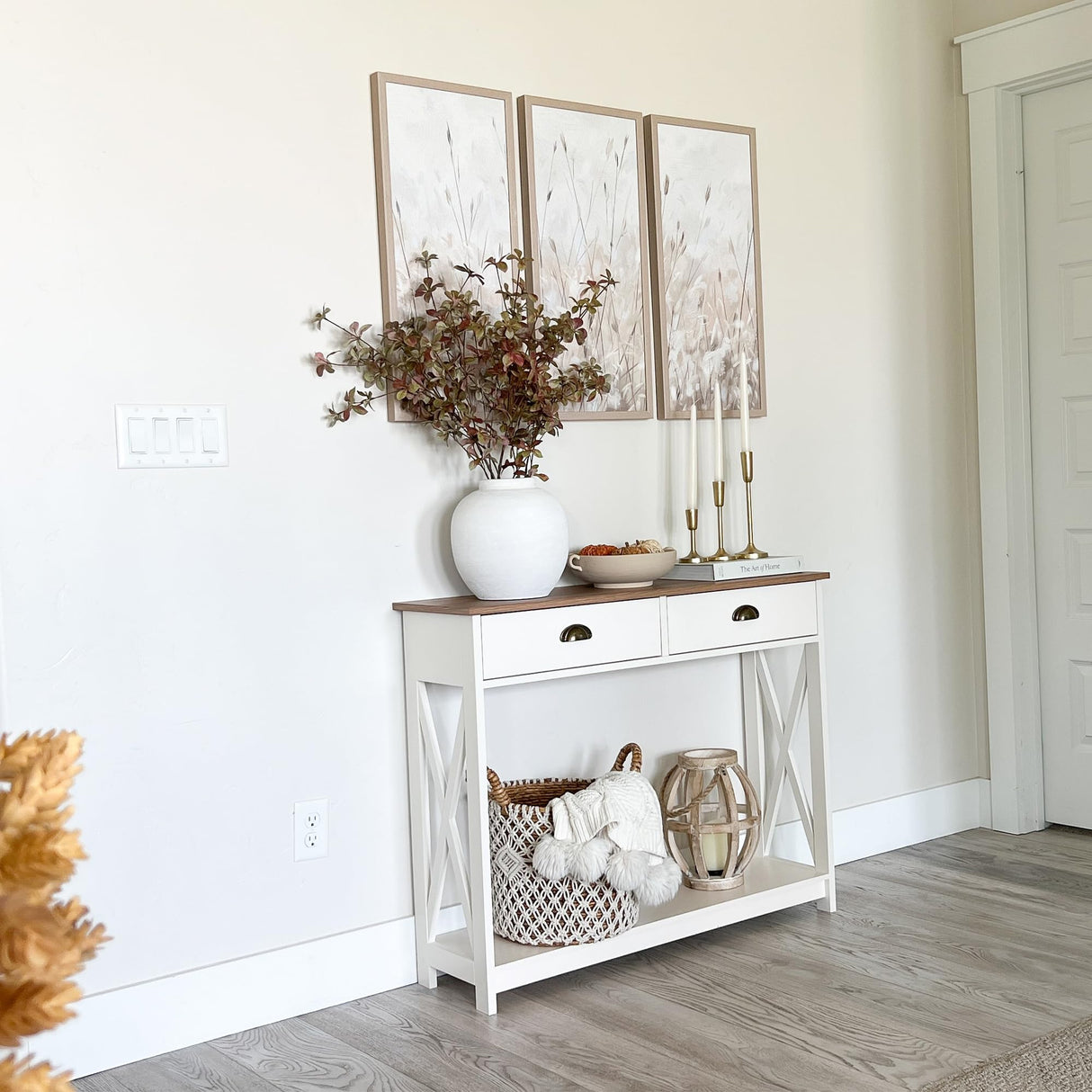 Entryway Table - Farmhouse Narrow Console Table for Living Room/Hallway