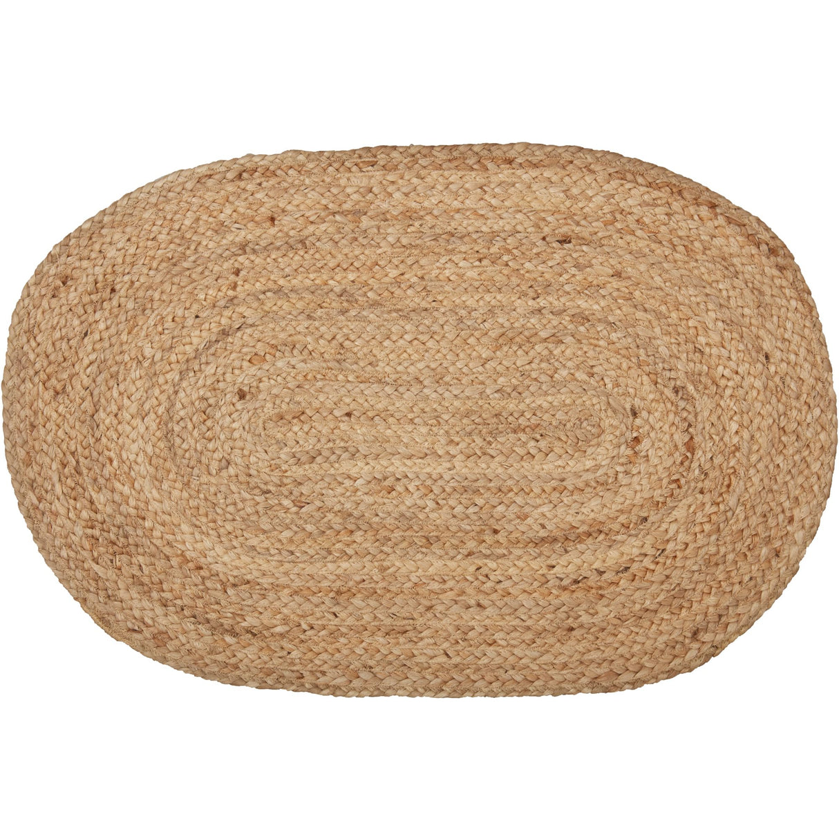 Oval Jute Fiber Welcome Mat, Non Slip Area Rug, Natural, 20x30