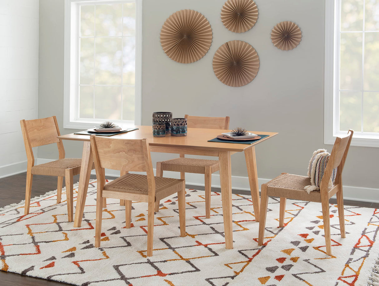 Modern Natural Wood Syracuse Dining, Five Piece Set