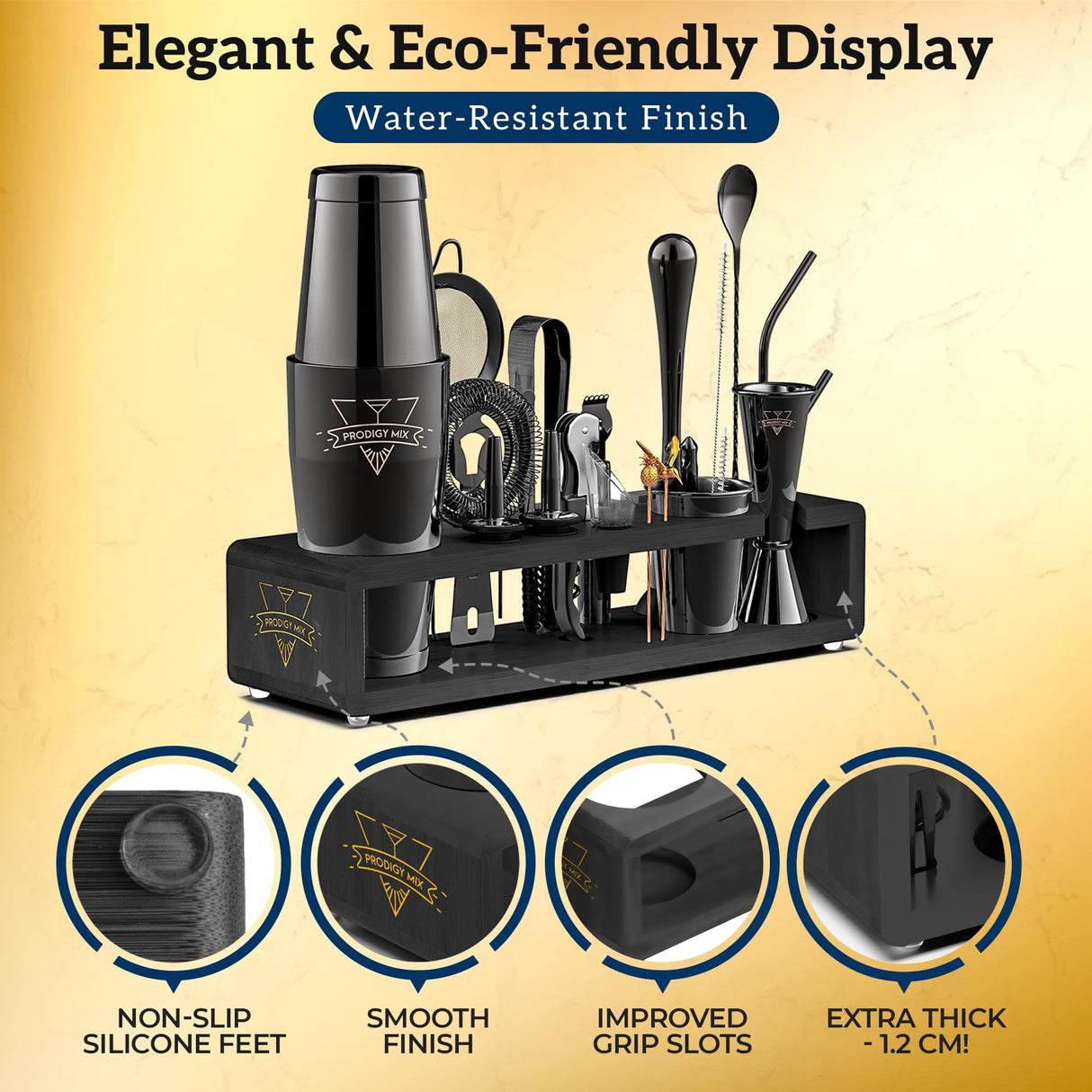 Elite Mixology Bartender Kit 20-Piece Boston Cocktail Shaker Set for Mixing with Stand