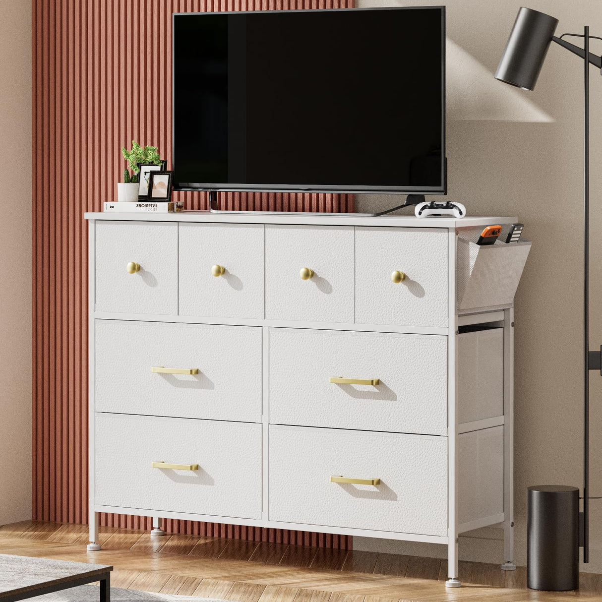 Dresser for Bedroom with 8 Drawers, Wide Fabric Dresser for Storage and Organization