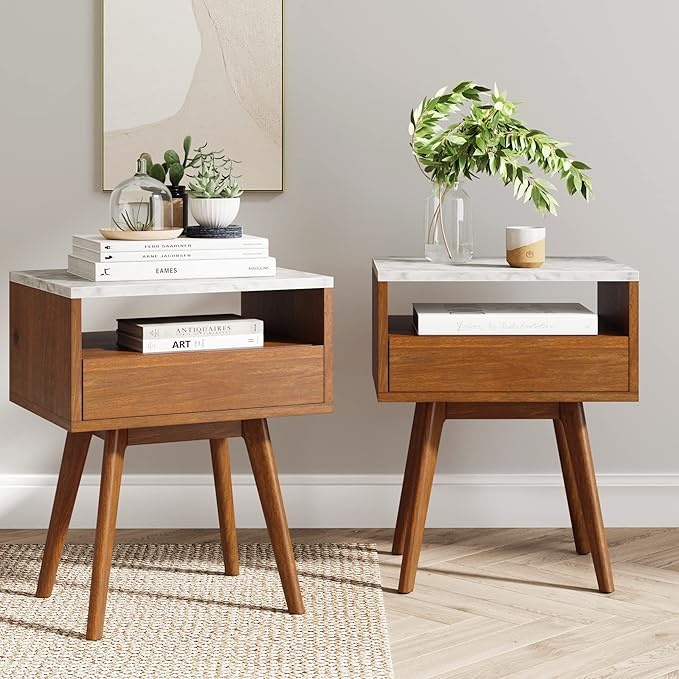 Mid-Century Rectangle Accent Side or End Table