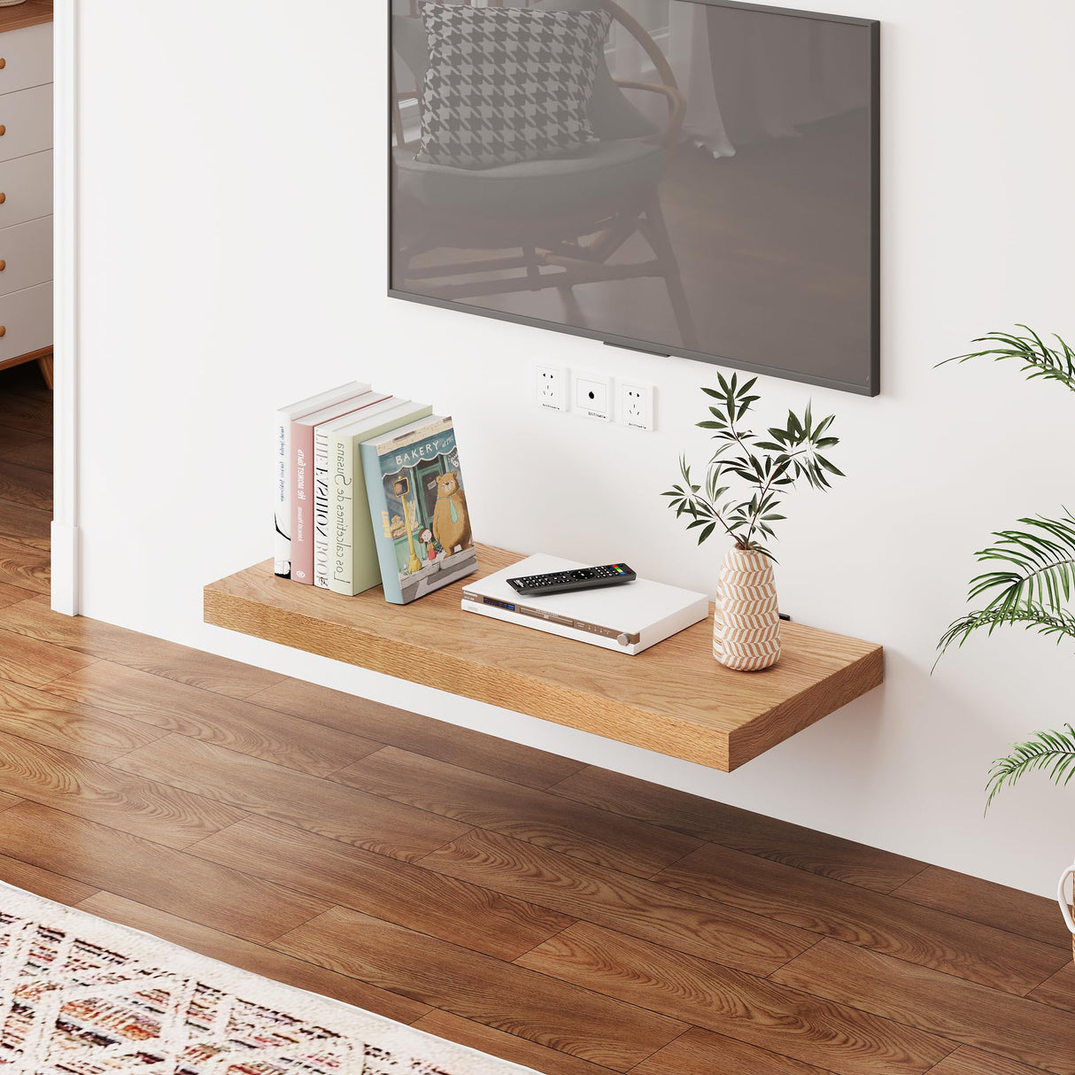 Solid Oak Floating Shelves, 24" Wide X 10" Deep Floating Shelves, Heavy Duty Floating