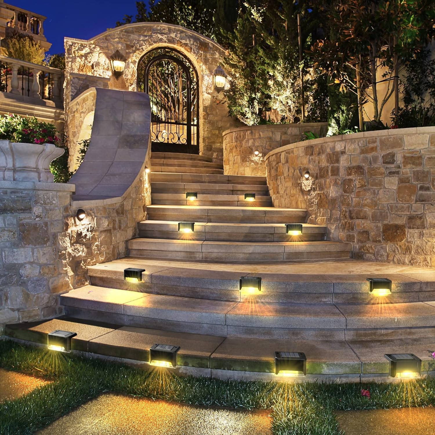 Solar Deck Lights, 16 Solar Step Lights Waterproof LED Solar Stair Lights