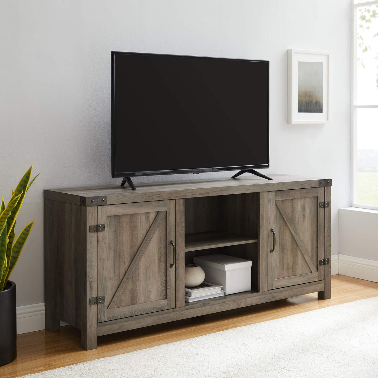 Tucker 58 Inch TV Stand in Grey Wash