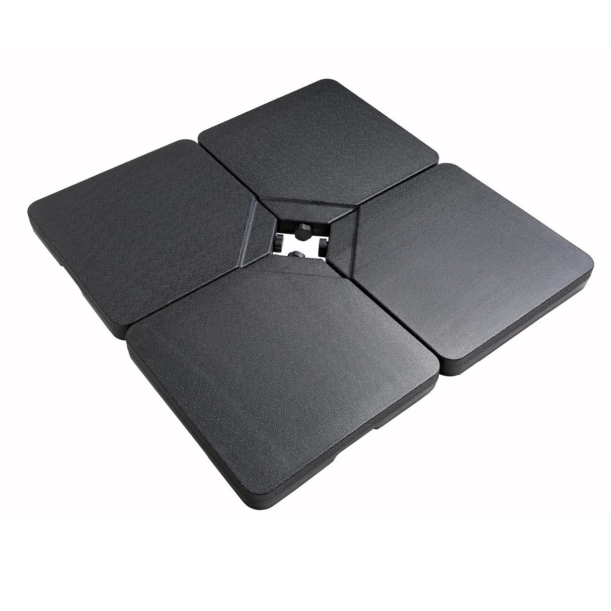 Helios&Hestia 4 Pcs Heavy Duty Water and Sand Fillable Patio Umbrella Base Stand, 255 lb Square Plastic Weight Set for Outdoor Cantilever Offset Umbrella, Black