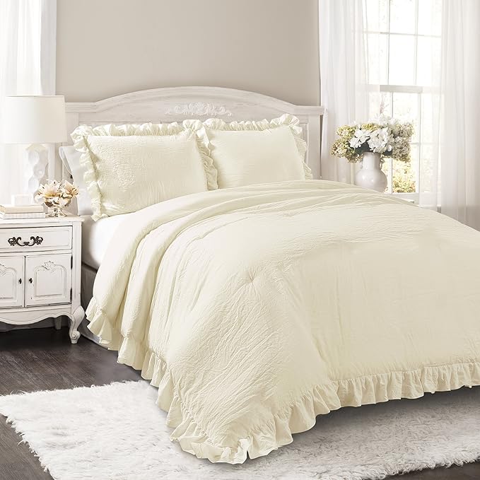 Comforter Set, Soft Ruffled Bedding with Matching Sham, Cozy Essentials, Elegant Bedroom
