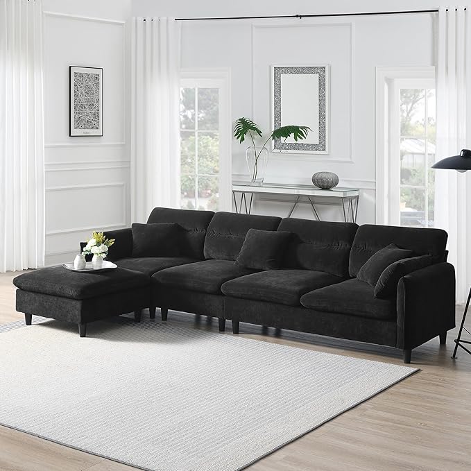 Modern Convertible Sectional Sofa,L Shaped Reversible Couch