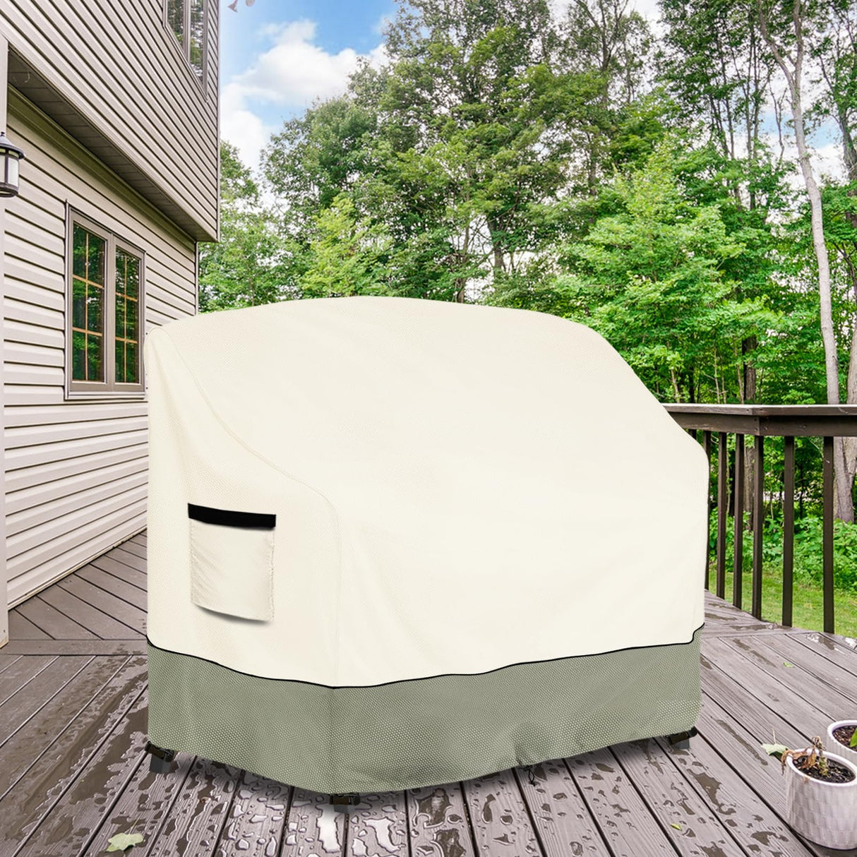 Tall Adirondack Chairs Set Cover for Poly Balcony Chair with Connecting Tray Patio Stools