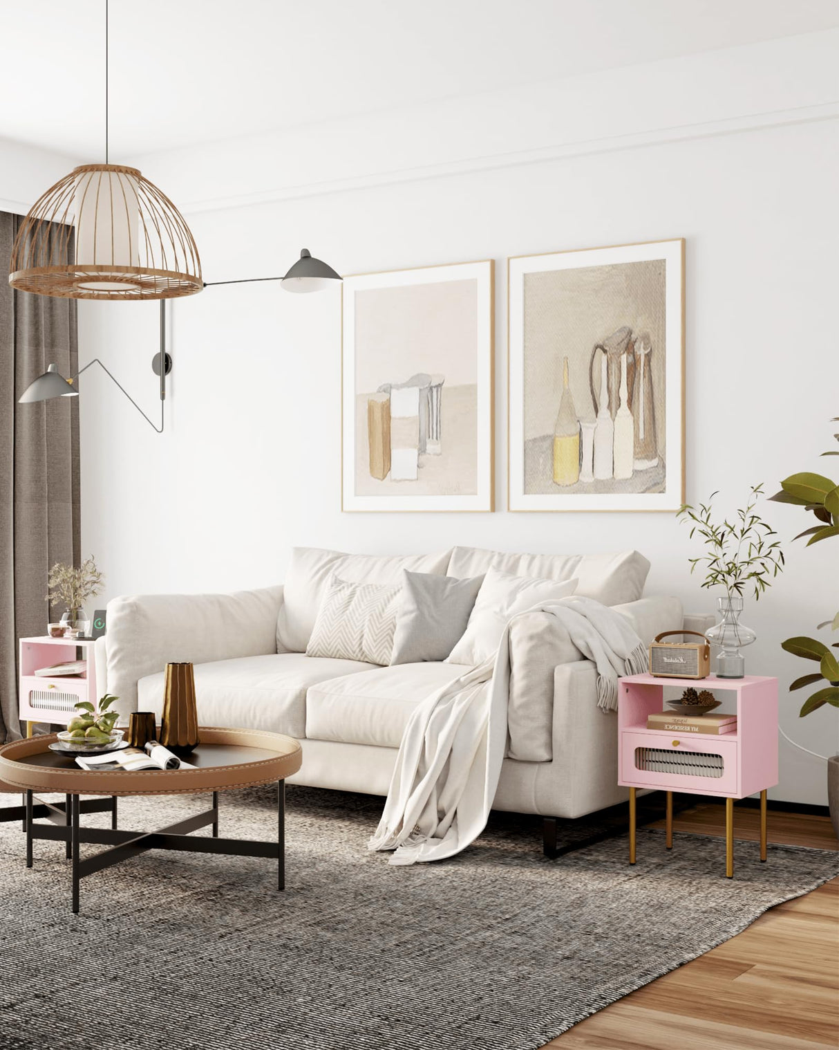 Modern Beside Table with Storage Drawer