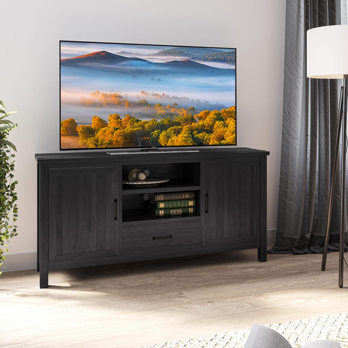 60 Inch Farmhouse TV Stand or Entertainment Center for TVs Up to 65 Inches, Sideboard