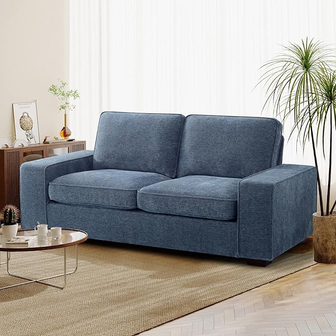 Chenille Couch Sofa, Modern Couches for Living Room, Comfy Couch with Sofa Covers